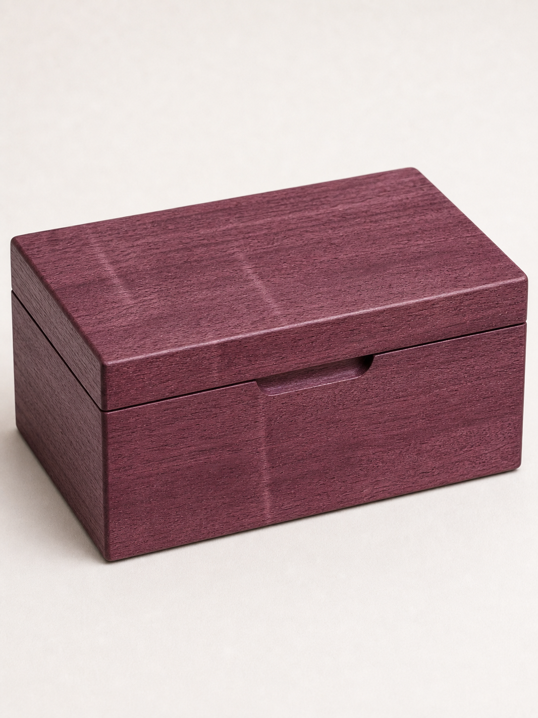 Purpleheart veneer on a finished box